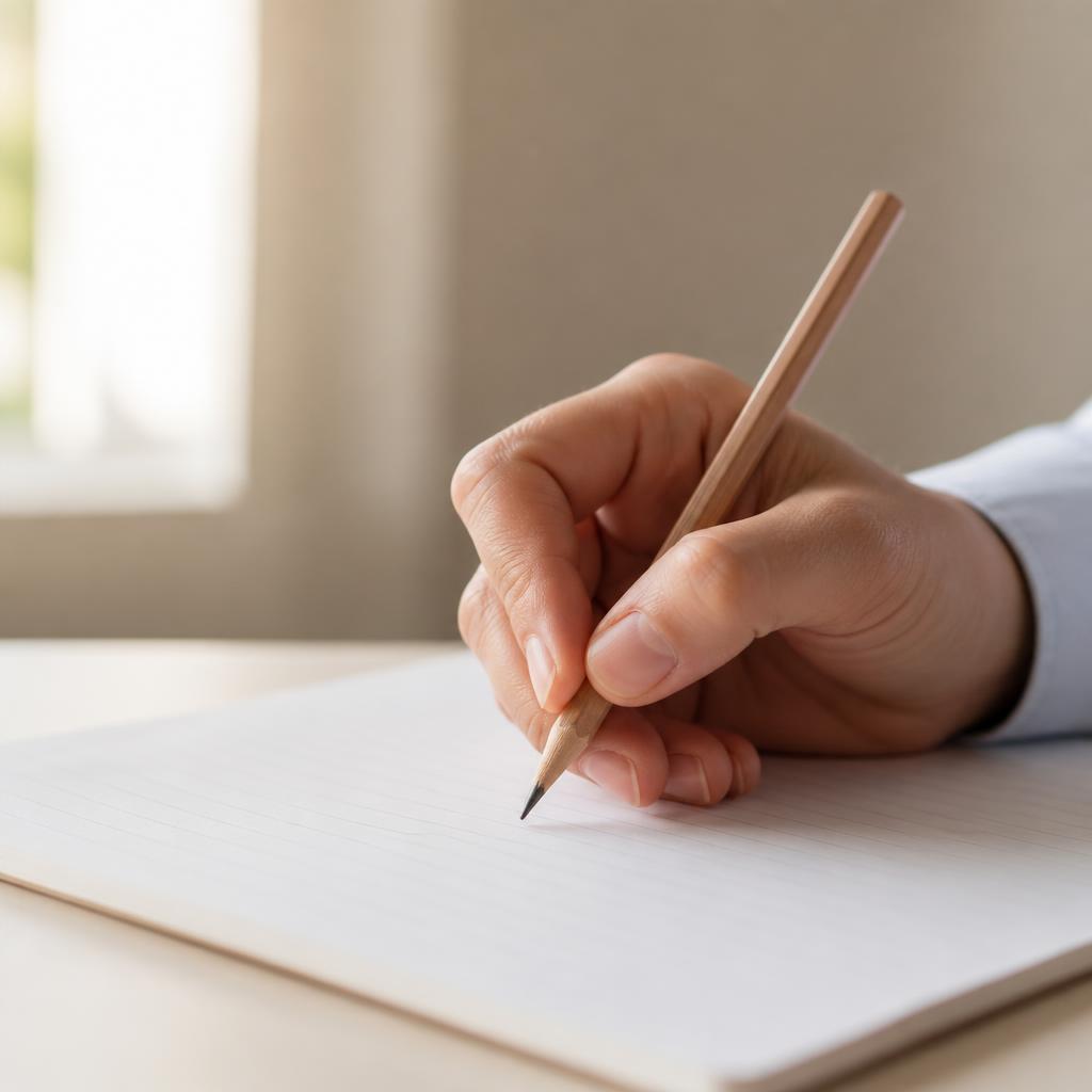 Médico escrevendo plano de ação em caderno